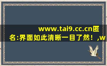 www.tai9.cc.cn匿名:界面如此清晰一目了然！,www开头的域名